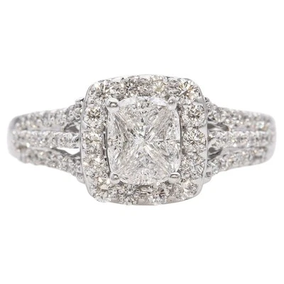 Anillo con racimo de diamantes de oro blanco de 14k Effy Foto 1 de 4