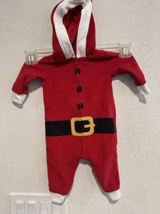 Carter's Festivo Rojo Bebé Con Capucha Papá Noel Vacaciones Navidad Mono Dormir 3-6 M - Imagen 1 de 3