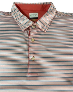 Greg Norman Shirt Mens Size 2XL Play Dry XXL Short Sleeve Golf Polo Striped - Picture 1 of 8