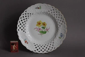 Meissen Colorful Flower Round Breakthrough Bowl Serving Plate Basket D 24cm 1st Choice - Picture 1 of 8
