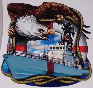 American Flag Eagle US Coast Gard Ship Decal decals Sticker Stickers - Picture 1 of 1