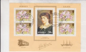 JERSEY SG MS382 USED CTO STAMP MINIATURE SHEET 1986 JERSEY LILIES SG MS382 - Picture 1 of 1