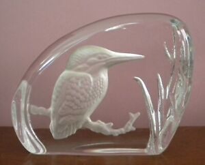 Wedgwood Glass Paperweight / ornament Kingfisher WEDGWOOD CRYSTAL 