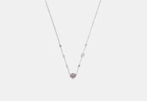 NWT Coach Sparkling Rose Stone Necklace MSRP $128 - Picture 1 of 4