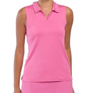 NWT Ladies TOMMY BAHAMA Raspberry Pink Sleeveless Golf Shirt Polo - Size L - Picture 1 of 2
