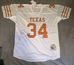 Ricky Williams Mitchell & Ness Throwback Signed Texas Longhorns White & Brown - Picture 1 of 5