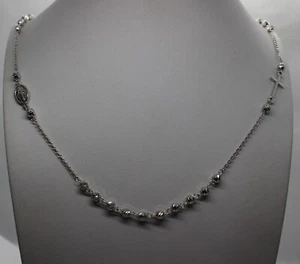 Rosario Collar Plata Unisex Slash Granos MM 4 CM 50 Girogola Arti - Imagen 1 de 5