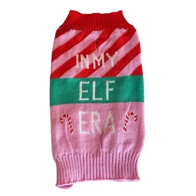 NEW In My Elf Era Pet Sweater Pink Taylor Swift Dog Puppy Gift Christmas - Image 1 of 4