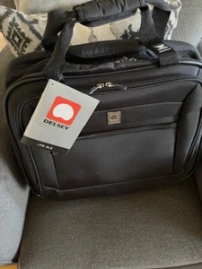 Delsey Lite XLS Wheeled Trolley Tote Black Laptop/Travel Case Luggage 17" - Picture 1 of 12