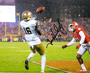 Foto de fútbol americano 8x10 autografiada a mano irlandesa Torii Hunter Jr Notre Dame ND - Imagen 1 de 1