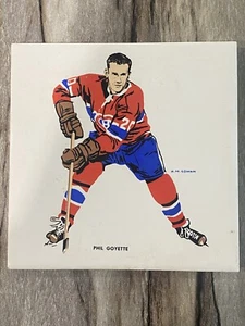 1962-63 Cowan Screenart hockey Phil Goyette ceramic tile EX+++ CANADIENS RARE ! - Foto 1 di 2