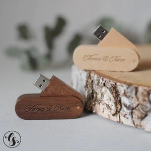 Unità flash memoria USB 2.0 3.0 legno senza personalizzazione testo logo personalizzato - Foto 1 di 13