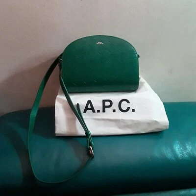 A.P.C. APC GREEN Demi Lune Leather Shoulder bag medium NEW - Image 1 of 4