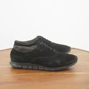 Cole Haan Womens Zerogrand Oxfords Shoes Black Suede Lace Up Size 10B - Picture 1 of 12