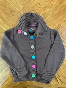 GIRLS GAP KIDS BROWN CARDIGAN BUTTON COTTON SWEATER 5 5T PRE-OWNED - Picture 1 of 4