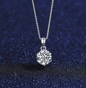 1 Carat Real Moissanite Pendant Necklace For Women - Picture 1 of 4