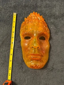 Halloween Mask Human Torch Orange Plastic Flame Marvel Fantastic Four (No Strap) - Picture 1 of 4