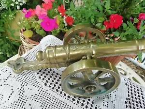 Vintage Heavy Solid Brass Cannon Napoleonic Wars Style Marked 1812 - Picture 1 of 10