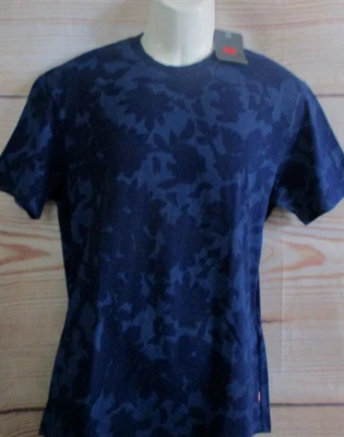 MENS LEVI'S FLORAL SOLID BLUE T-SHIRT SIZE M - Image 1 of 3