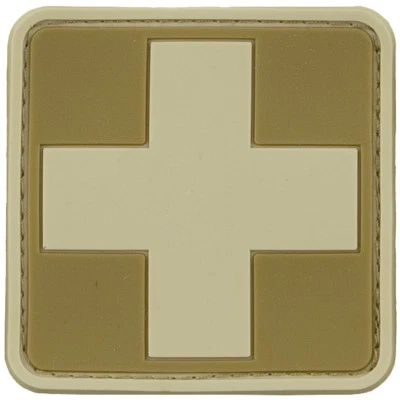 VIPER TACTICAL MILITARY MEDIC RUBBER PATCH ARMY FIRST AID SIGN TAN COYOTE