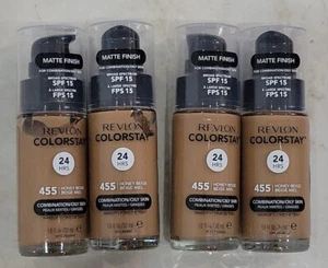 4 Revlon ColorStay Liquid Foundation For Combination/Oily SPF15 #455 Honey Beige - Picture 1 of 4