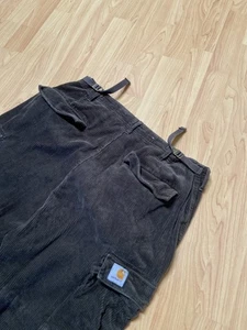 Carhartt WIP Corduroy Cargo Pants Sz 34x32 Brown Adjustable Baggy Loose Fit - Picture 1 of 10