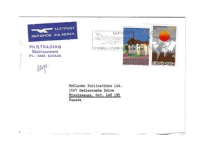LIECHTENSTEIN 1979 Cover sent to Canada - Pictorial Cancel - Picture 1 of 2