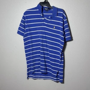 Polo by Ralph Lauren Men Polo Striped Shirt Blue/White Size Large - Picture 1 of 8