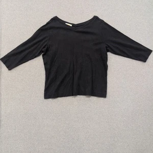 Maglia Talbots nera manica 3/4 scollo a V cotone donna casual comoda - Foto 1 di 3