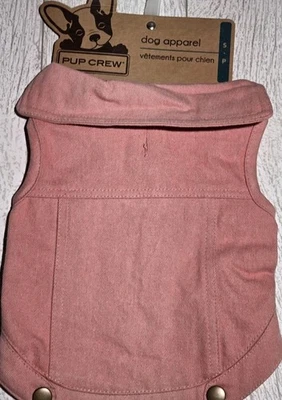 Pup Crew Dog Jean Jacket SMALL New Pink rivets.  - Image 1 of 4