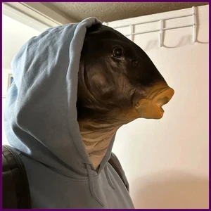 Máscara Cabeza de Pez Divertida Animal Máscara de Carpa Negra para Halloween Fiesta de Cumpleaños Animal - Imagen 1 de 26