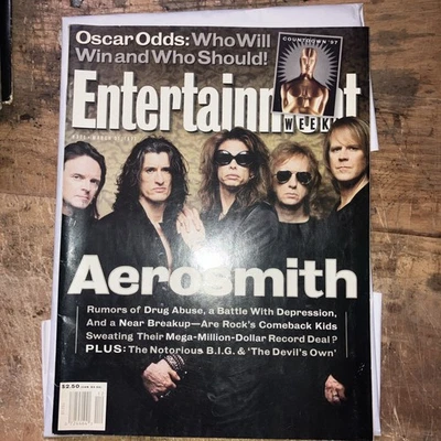 Entertainment Weekly Magazine Mar 21 1997 Aerosmith Steven Tyler Joe Perry Oscar Foto 1 de 4
