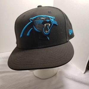 Carolina Panthers Hat Cap Men’s Black Embroidered Football NFL 7 5/8 59 NewEra - Picture 1 of 5