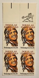 USA 1984 Douglas Fairbanks "ZIP" Block of 4 MINT, 20-Cent Stamps, Scott #2088 - Picture 1 of 3