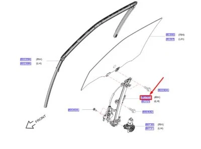 NISSAN JUKE F15 Front Right Door Window Regulator 807201KA0C NEW GENUINE - Image 1 of 2
