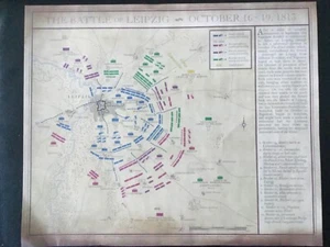 1812 & 1813 NAPOLEON WARS PLAN MAPS OF THE BATTLES OF LEIPZIG + BORODINO + TIMES - Imagen 1 de 12
