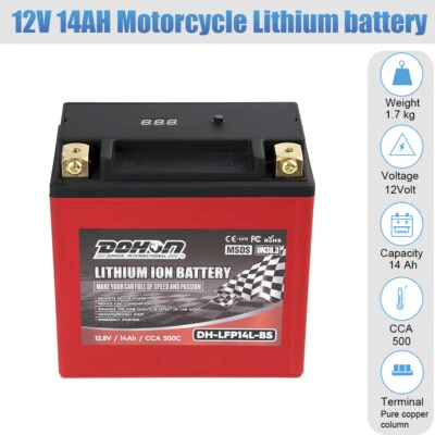 14L-BS Lithium Motorcycle Start Battery for Harley-Davidson Iron 883 XL883N 2013 - Imagem 1 de 4