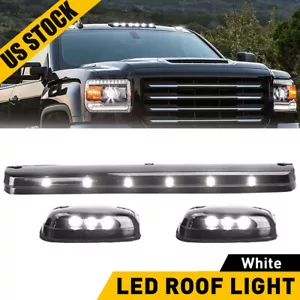 For 2007-21 Chevy Silverado 1500 2500 3500 Smoke Roof Top Marker White LED Light - Picture 1 of 16