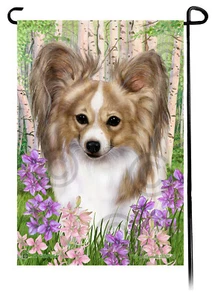 Spring Flowers Garden Flag - Lemon and White Papillon - Picture 1 of 1