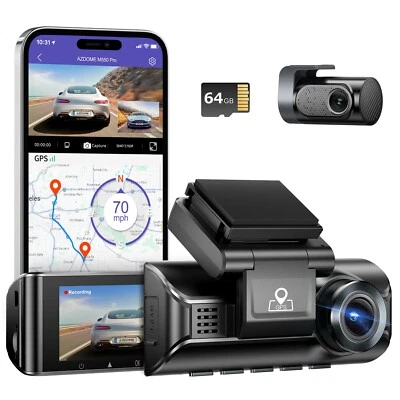 AZDOME 2CH 4K+1080P Dash Cam Front and Rear 5GWiFi GPS Car Recorder Night Vision