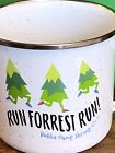 Bubba Gump Shrimp Co Speckled Tin Coffee Cup Run Forrest Run Trees Running Funny