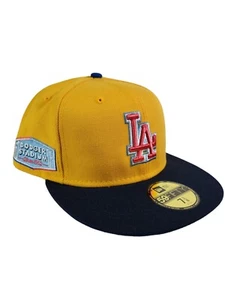 New Era Dodgers Gold/Navy Dodger Stadium Azure Undervisor 59FIFTY Fitted 7 3/8 - Picture 1 of 8