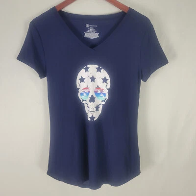 Camiseta No Boundaries Juniors Camiseta Mediana Top Manga Corta Cuello en V Camiseta Gráfica Calavera Foto 1 de 4