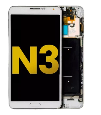 OLED Assembly With Frame Compatible For Samsung Galaxy Note 3 (White) - Imagem 1 de 4
