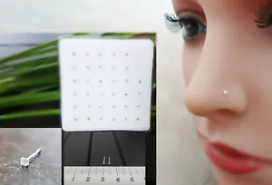 925 Silber Klein Mini Zirkonia Nasenpiercing Nasenstecker Stecker Piercing Stein - Bild 1 von 8