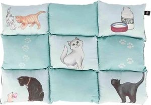 Cat Kitten PATCHWORK Cat Flat Bed Mat Size 70 x 55 cm, Mint - Picture 1 of 2