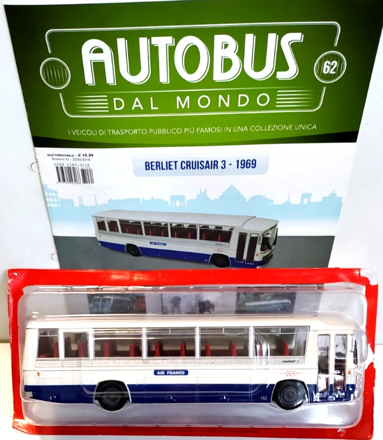 HACHETTE AUTOBUS DAL MONDO 1:43 BUS BERLIET CRUISAIR 3 1969 CON FASCICOLO 62 - Immagine 1 di 1