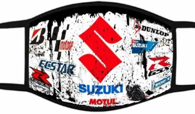 Face Mask Suzuki Motorcycle Racing + PM2.5 Active Carbon Filter