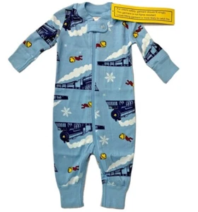 NEW Hanna Andersson 3-6 Months Polar Express Christmas Zip Pajamas Organic 60 cm - Picture 1 of 5