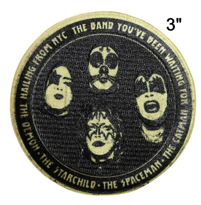 C&D KISS 3 INCH IRON-ON EMBROIDERED PATCH ROCK MUSIC BAND LOGO DECORATIVE APPLIQUE